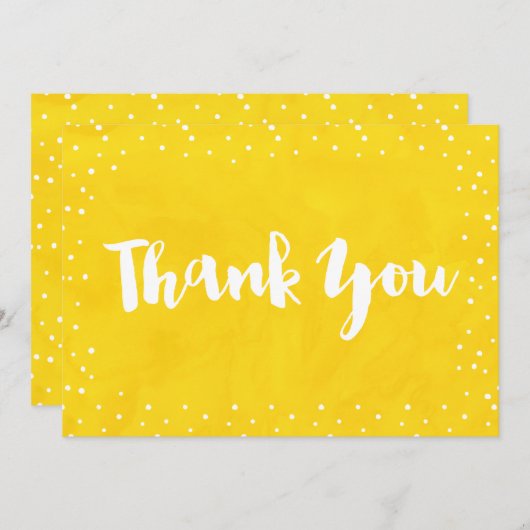 イエローウォーター色ベビーシャワー |サンキューカード サンキューカード (正面/裏面)