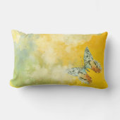 イエローウォーター色絞り染め蝶 ランバークッション (正面)