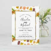 イエローウォーター花模様春サマーパインタリー 招待状 (スタンド正面)