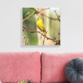 イエローウォーブラー歌 キャンバスプリント (インサイチュ (リビング))