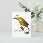 イエローウォーブラー「自然の金ゴールド」プリントアートカード ポストカード (スタンド正面)