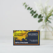 イエローウォール絵を描(ばちゃばちゃ)跳ねるホーム修理 名刺 (スタンド正面)