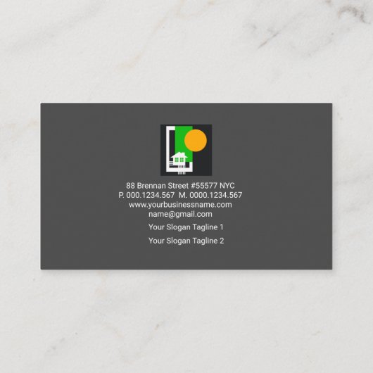 イエローウォール絵を描(ばちゃばちゃ)跳ねるホーム修理 名刺 (裏面)