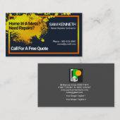 イエローウォール絵を描(ばちゃばちゃ)跳ねるホーム修理 名刺 (正面/裏面)