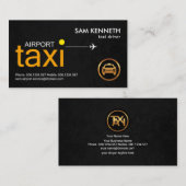 イエローエアポートタクシー標識ブラックドライグランジバー 名刺 (正面/裏面)