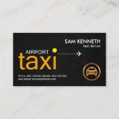 イエローエアポートタクシー標識ブラックドライグランジバー 名刺 (正面)