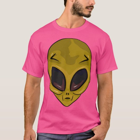 イエローエイリアン顔 Tシャツ (正面)