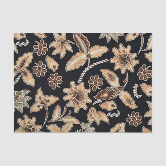 イエローエキゾチックフローラ刺繍の切り離し 薄葉紙 (正面)