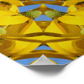 イエローエキナセア花抽象芸術自然アート ポスター (角)