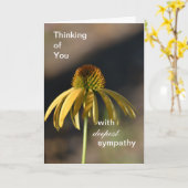 イエローエキナセア花深い悔やみや弔慰 カード (黄色い花)
