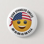 イエローエモジ顔 缶バッジ (正面)