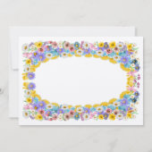 イエローエレガンスフローラワイルドフラワー開花結婚ズ 招待状 (裏面)