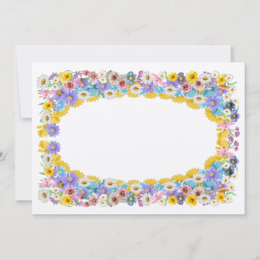 イエローエレガンスフローラワイルドフラワー開花結婚ズ 招待状 (裏面)