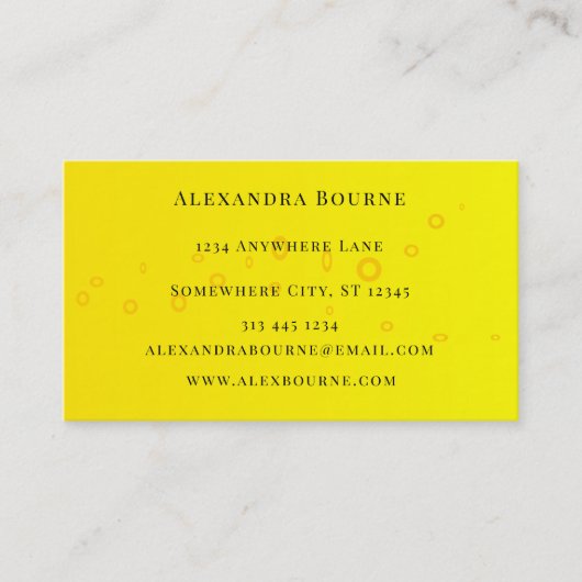 イエローエレガンス&ブルー絵を描スプラット 名刺 (正面)