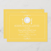 イエローエレガントウェディングリハーサルディナー招待状 招待状 (正面/裏面)