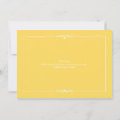 イエローエレガントウェディングリハーサルディナー招待状 招待状 (裏面)