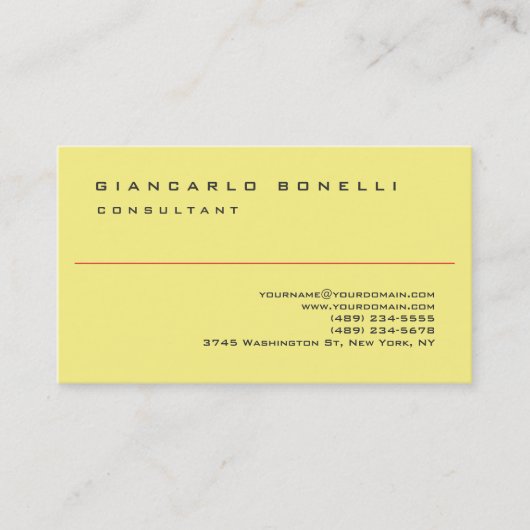 イエローエレガントシンプルプロフェッショナル 名刺 (正面)