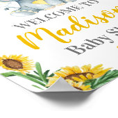 イエローエレファントウェルカムサイン、ガールシャワー ポスター (角)