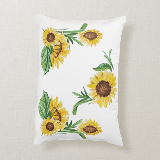 イエローエレファントガール名前をカスタムする枕 アクセントクッション (裏面(縦))