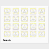 イエローエレファントニュートラル性別ベビーシャワーの好意 スクエアシール (シート)