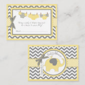 イエローエレファントバードとおむつラッフルチケット エンクロージャーカード (正面/裏面)