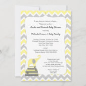 イエローエレファントブックベビーシャワー、本とブランチ 招待状 (正面)