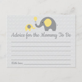 イエローエレファントベビーシャワーアドバイスfor Mom Card ポストカード