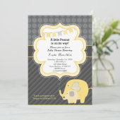 イエローエレファントベビーシャワー招待状 招待状 (スタンド正面)