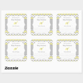 イエローエレファントベビーシャワー蔵書票ブックシール スクエアシール (シート)