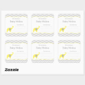 イエローエレファントベビーシャワー蔵書票、ニュートラル スクエアシール (シート)