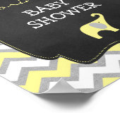 イエローエレファントベビーシャワー8x10ウェルカムサイン ポスター (角)