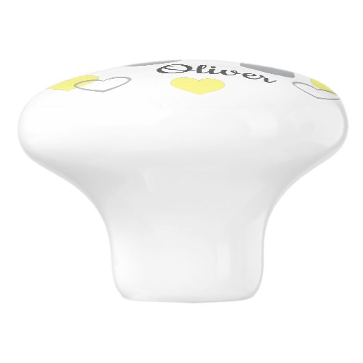 イエローエレファントボーイベビー子供部屋ハートドレッサー セラミックノブ (側面)