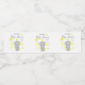 イエローエレファントボーイ女の子ベビーシャワーパーティー ペットボトルラベル (シングルラベル)