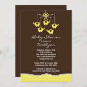 イエローエレファントモバイルベビーシャワー招待状 招待状 (正面/裏面)