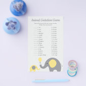 イエローエレファント動物のガソリンスタンドのマッチシャワーゲーム チラシ (シングル)