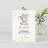 イエローエレファント1st誕生日パーティーリトルピーナッツ サンキューカード (スタンド正面)