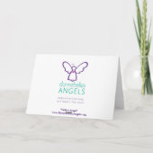 イエローエンジェルグリーティングカードまたはノートカード シーズンカード (裏面)