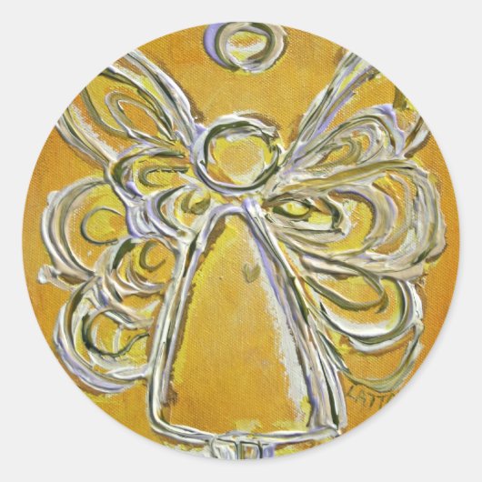 イエローエンジェルステッカー ラウンドシール (正面)