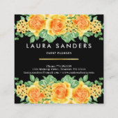 イエローオエレガントレンジバラフラワーイベントプランナー スクエア名刺 (裏面)