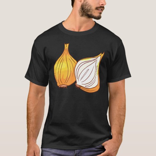 イエローオニオン野菜食品ビーガンベジタリアン Tシャツ (正面)