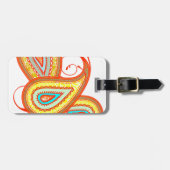 イエローオモダンレンジアクアミントペイズリーギフト ラゲッジタグ (正面横)