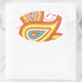 イエローオモダンレンジアクアミントペイズリーギフト 楕円形シール (バッグ)