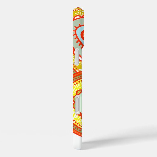 イエローオモダンレンジアクアミントペイズリーギフト Case-Mate iPhoneケース (裏面 / 右)