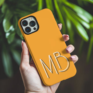 イエローオモダンレンジモノグラムイニシャルコンテンポラリー iPhone 16 PRO MAXケース