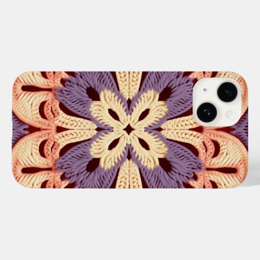 イエローオランジェパープルカラフルグラニースクエアクロシェ Case-Mate iPhoneケース (裏面 (横))