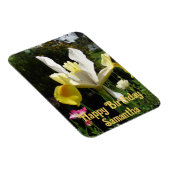 イエローオランダアイリスフラワーフラワーズフローラ誕生日 マグネット (右側)