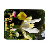 イエローオランダアイリスフラワーフラワーズフローラ誕生日 マグネット (横)