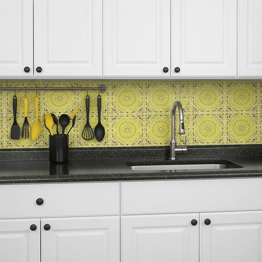 イエローオリエンタルデザイン タイル