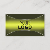 イエローオリーブグリーン(シルバーとロ縁どゴ付き) 名刺 (正面)