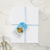 イエローオレンジかわいい恐竜ありがとう ギフトタグ (より糸付き)